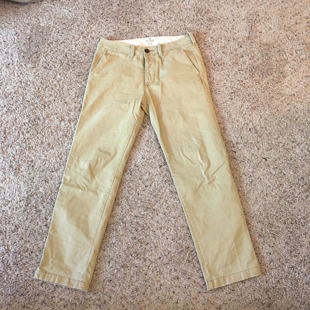 Light khaki button fly pants from Hollister